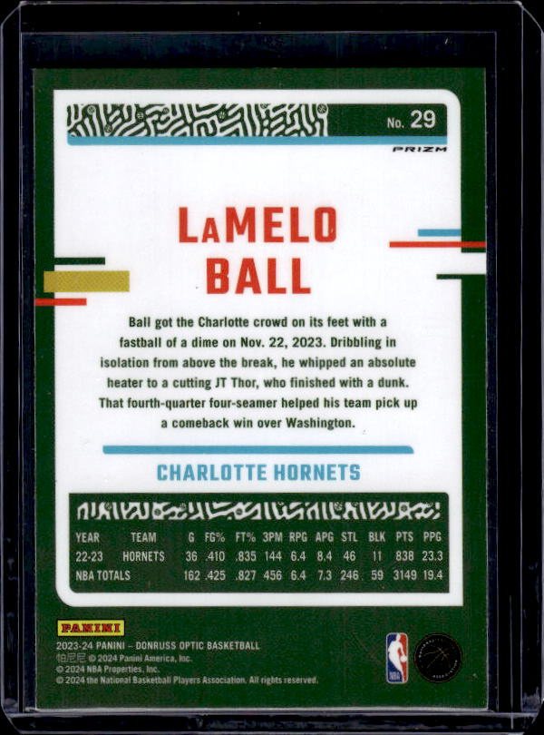 2023-24 Donruss Optic #29 LaMelo Ball Hyper Pink