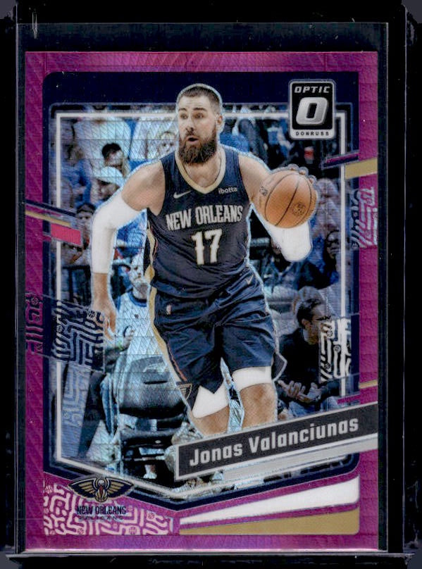 2023-24 Donruss Optic #116 Jonas Valanciunas Hyper Pink