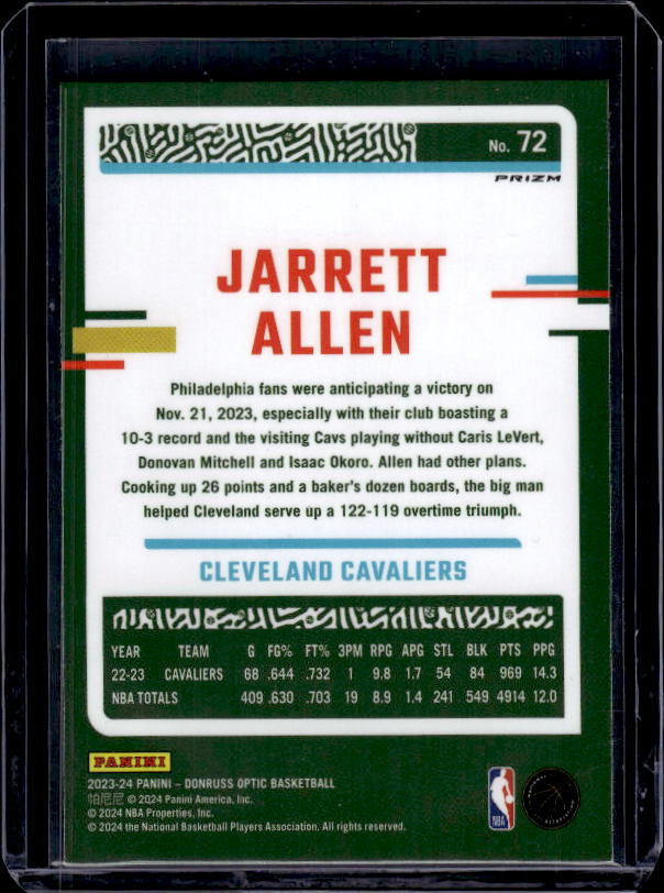 2023-24 Donruss Optic #72 Jarrett Allen Hyper Pink