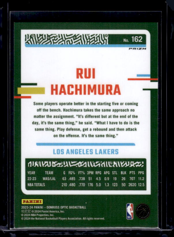 2023-24 Donruss Optic #162 Rui Hachimura Hyper Pink