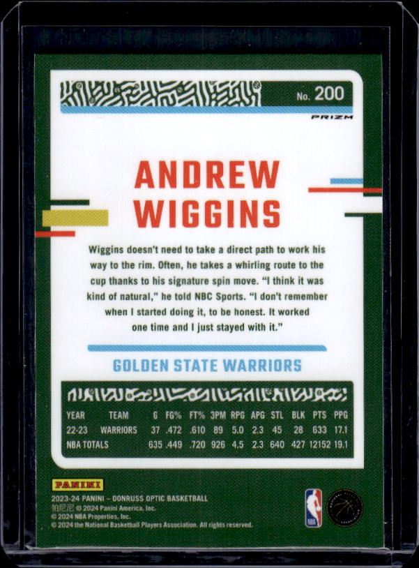 2023-24 Donruss Optic #200 Andrew Wiggins Hyper Pink