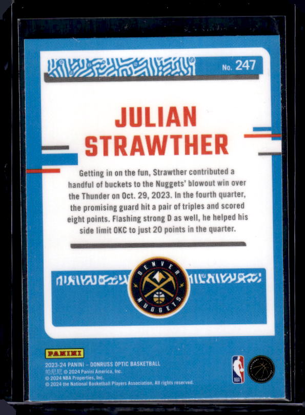 2023-24 Donruss Optic #247 Julian Strawther