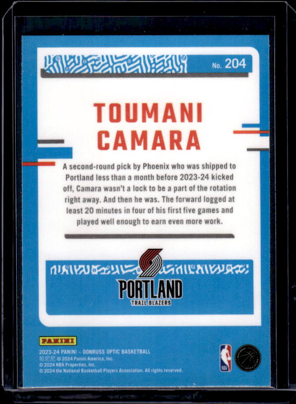 2023-24 Donruss Optic #204 Toumani Camara