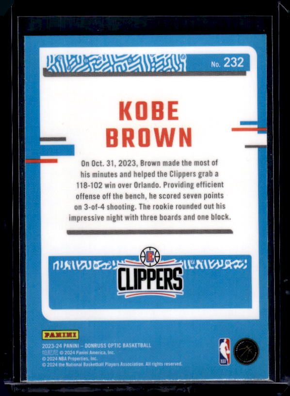 2023-24 Donruss Optic #232 Kobe Brown