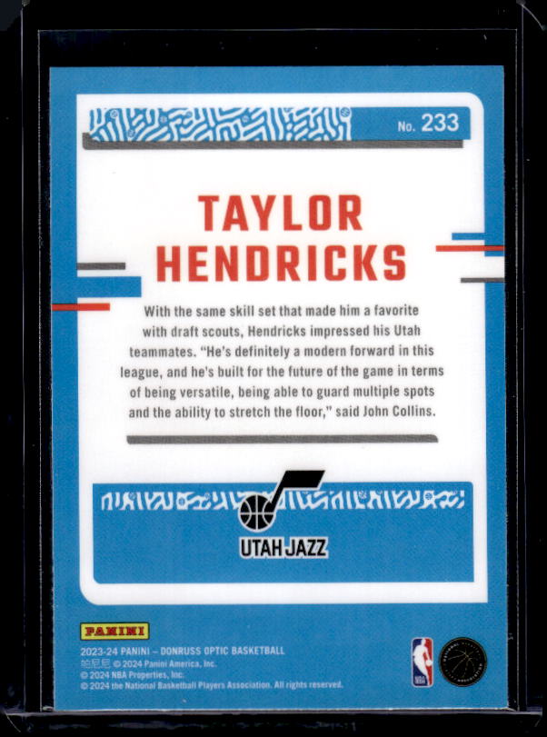 2023-24 Donruss Optic #233 Taylor Hendricks