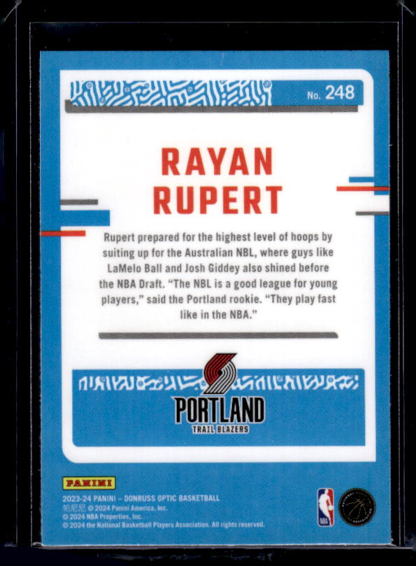 2023-24 Donruss Optic #248 Rayan Rupert