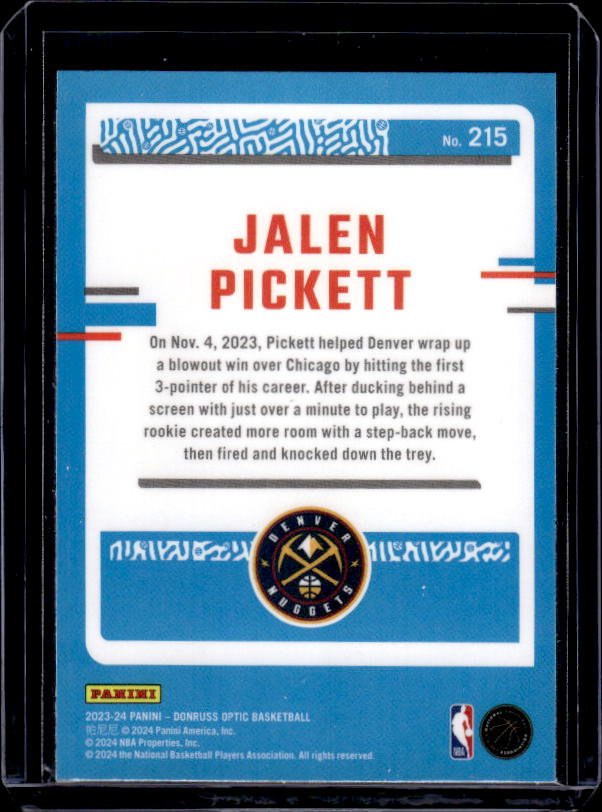 2023-24 Donruss Optic #215 Jalen Pickett