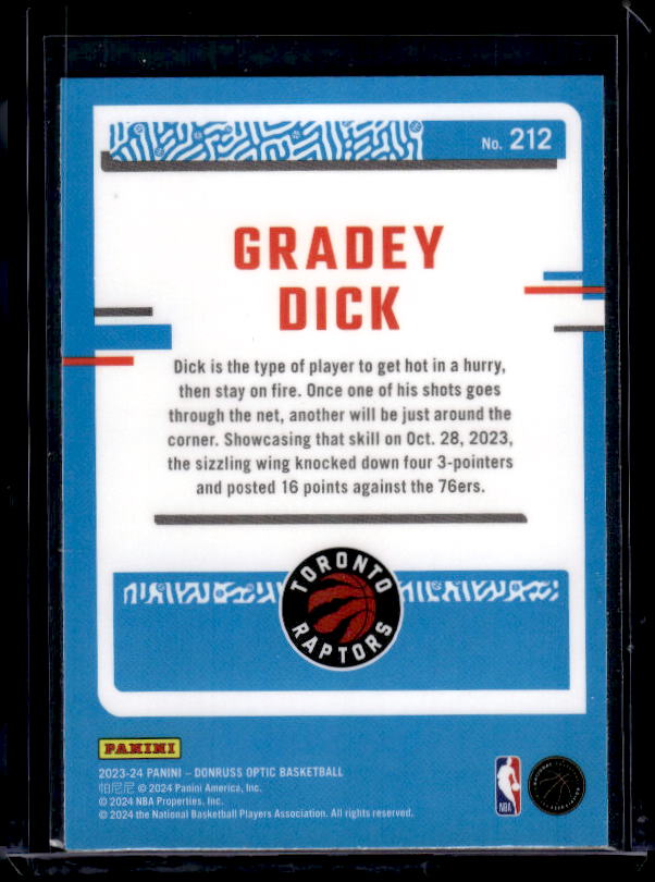 2023-24 Donruss Optic #212 Gradey Dick
