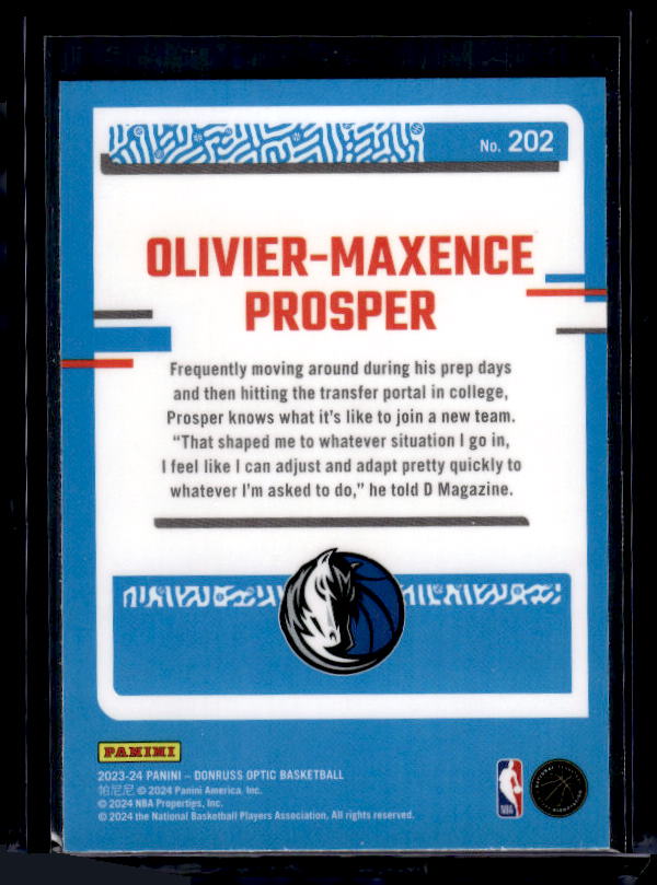 2023-24 Donruss Optic #202 Olivier-Maxence Prosper