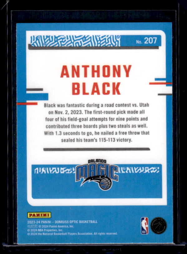 2023-24 Donruss Optic #207 Anthony Black