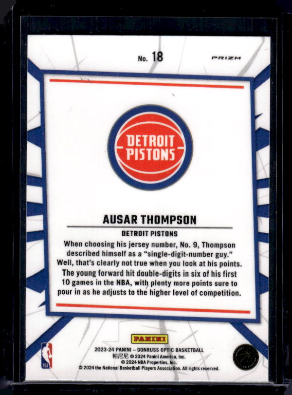 2023-24 Donruss Optic - My House Holo #18 Ausar Thompson