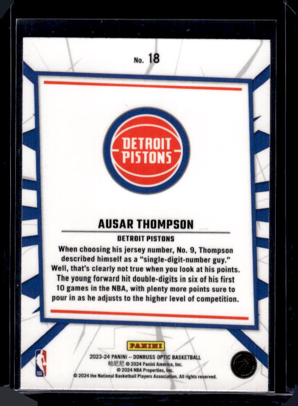 2023-24 Donruss Optic - My House Purple #18 Ausar Thompson