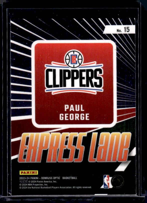 2023-24 Donruss Optic #15 Paul George Express Lane