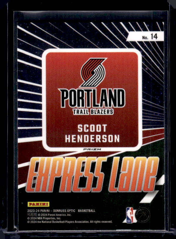 2023-24 Donruss Optic - Express Lane Holo #14 Scoot Henderson
