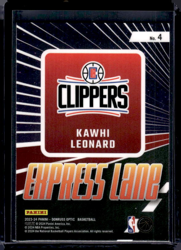 2023-24 Donruss Optic #4 Kawhi Leonard Express Lane
