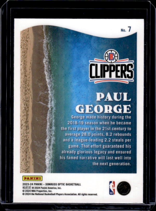 2023-24 Donruss Optic #7 Paul George Splash