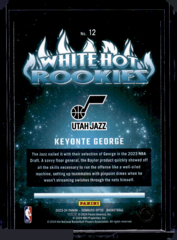 2023-24 Donruss Optic #12 Keyonte George White Hot Rookies