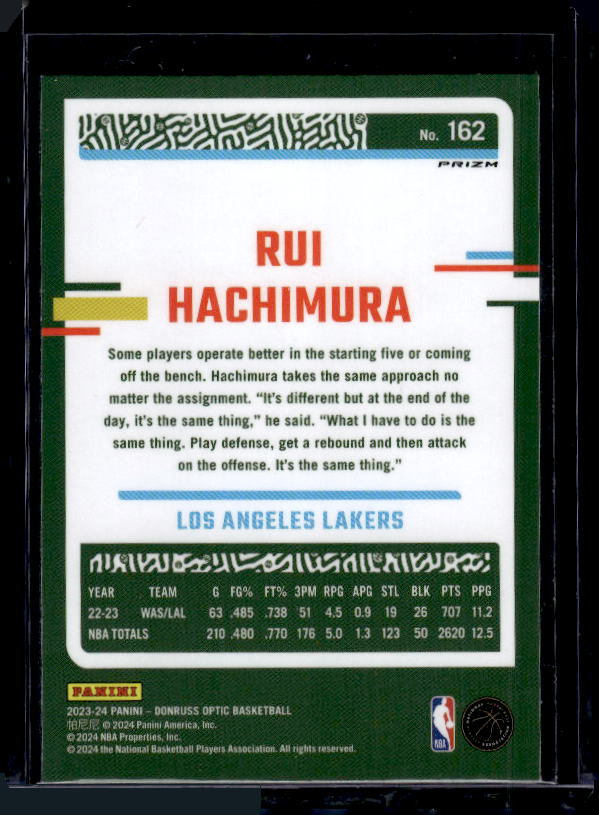 2023-24 Donruss Optic #162 Rui Hachimura Holo