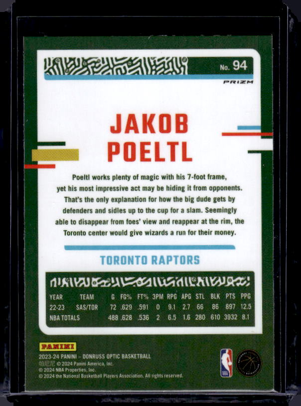 2023-24 Donruss Optic #94 Jakob Poeltl Holo