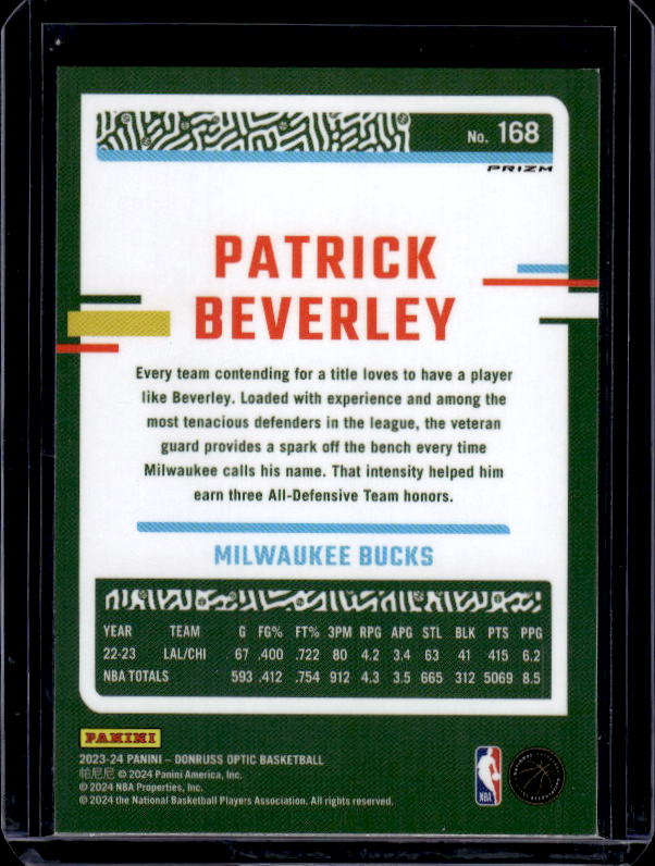 2023-24 Donruss Optic #168 Patrick Beverley Holo