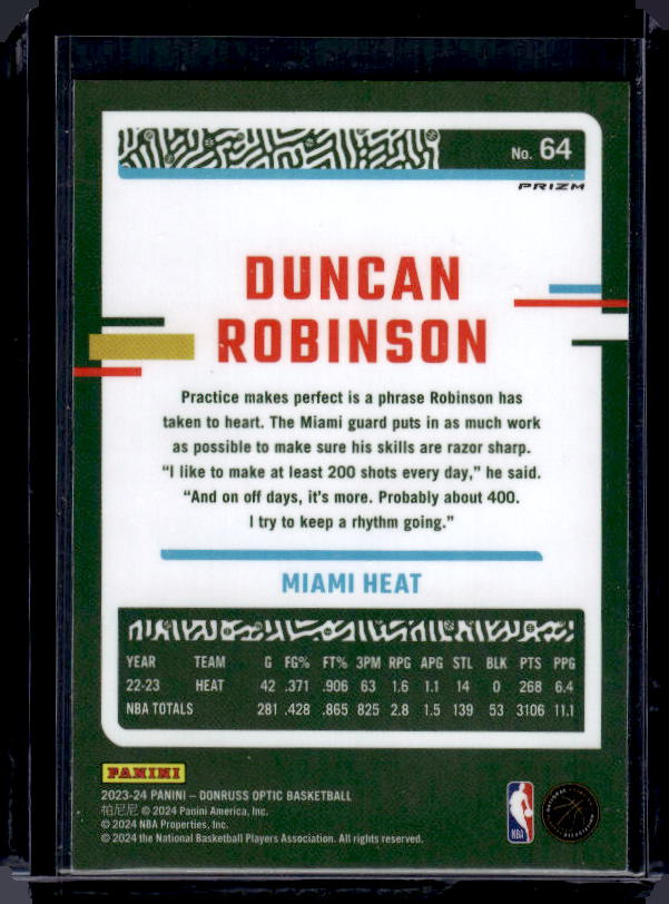 2023-24 Donruss Optic #64 Duncan Robinson Holo