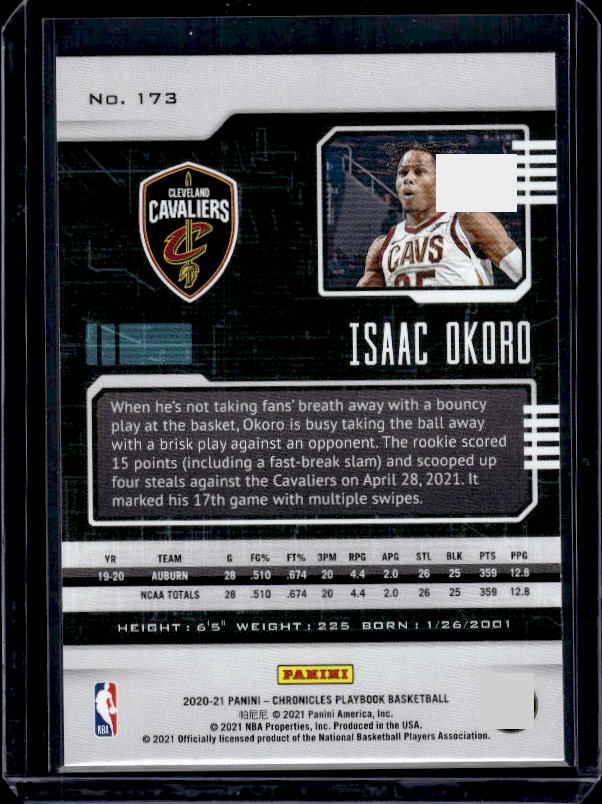 2020-21 Panini Chronicles #173 Isaac Okoro