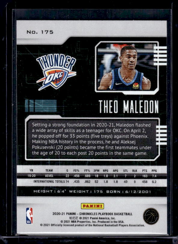 2020-21 Panini Chronicles #175 Theo Maledon