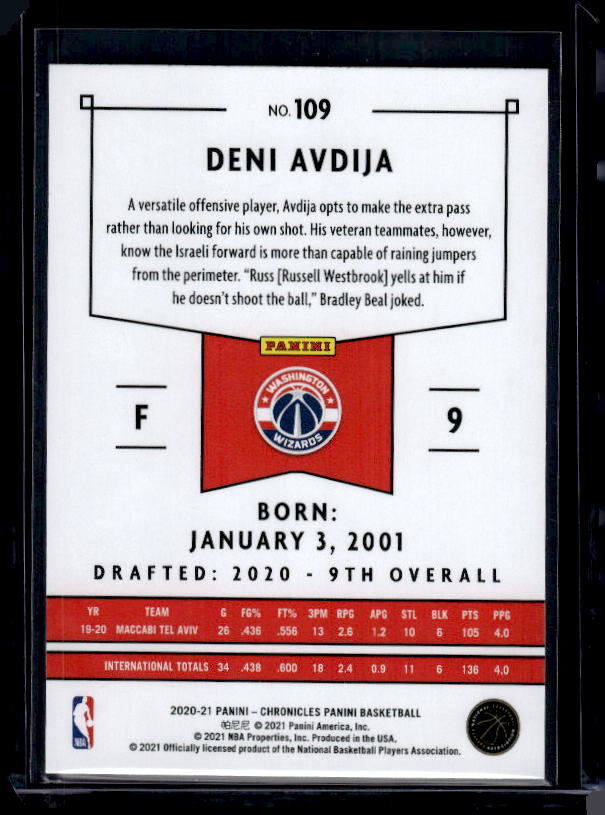 2020-21 Panini Chronicles #109 Deni Avdija