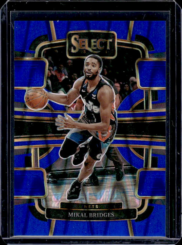 2023-24 Panini Select #34 Mikal Bridges Blue Flash Prizms #/99