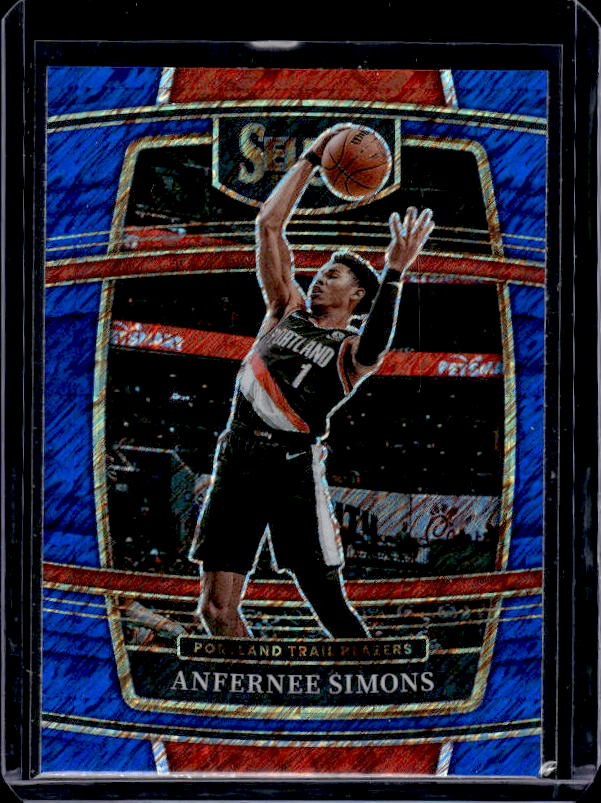2021-22 Panini Select #29 Anfernee Simons Blue Shimmer Prizms