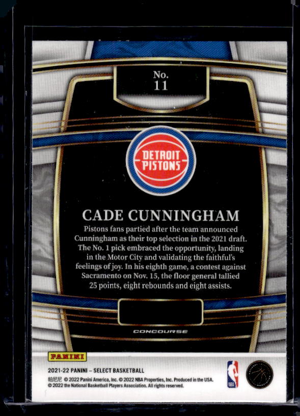2021-22 Panini Select #11 Cade Cunningham Blue (Retail Base)
