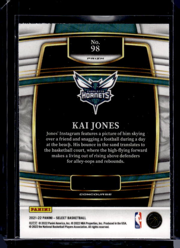 2021-22 Panini Select #98 Kai Jones Blue Shimmer Prizms