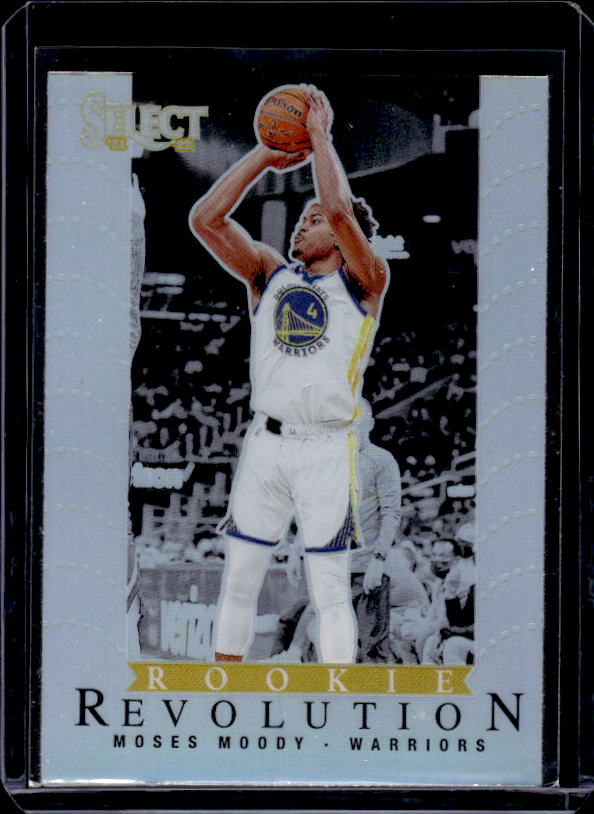 2021-22 Panini Select #28 Moses Moody Rookie Revolution Silver Prizms