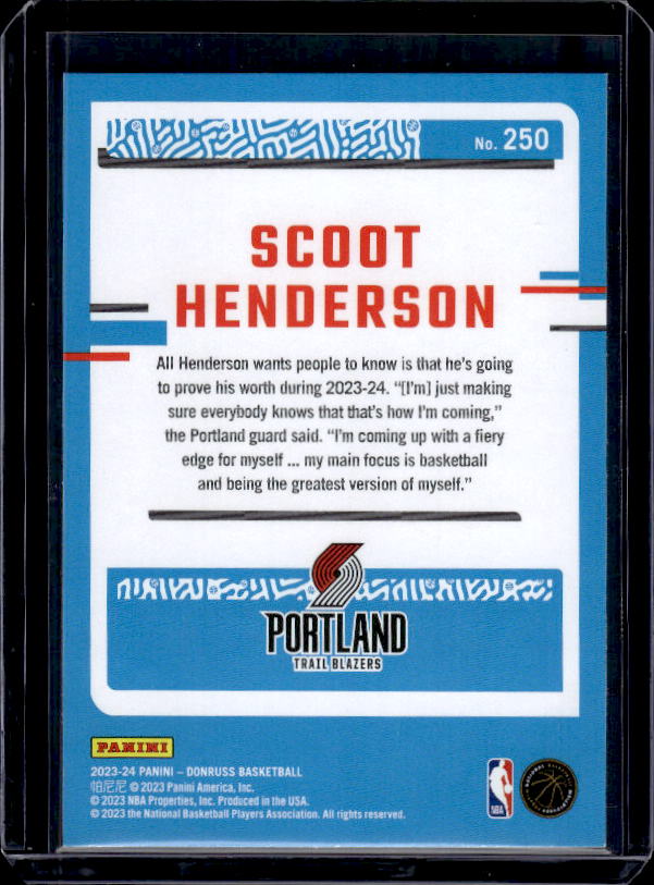 2023-24 Donruss #250 Scoot Henderson
