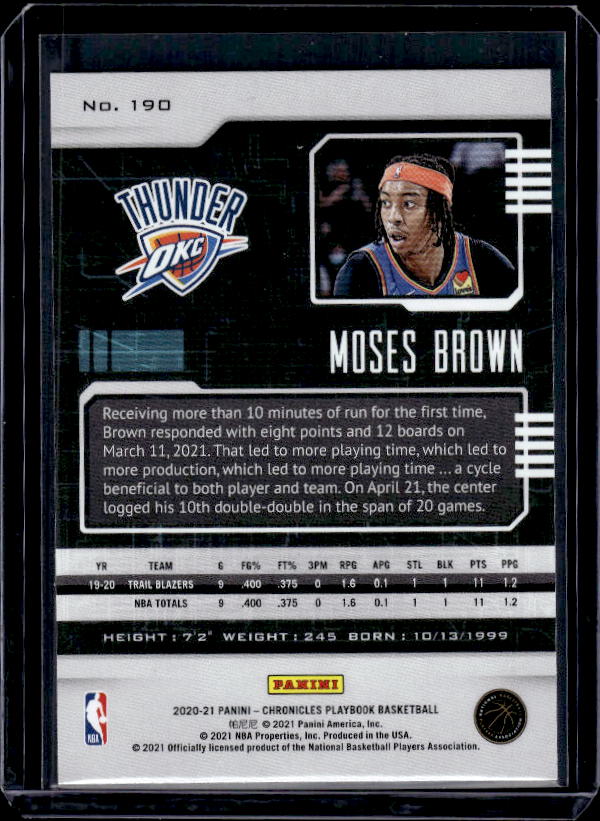 2020-21 Panini Chronicles #190 Moses Brown