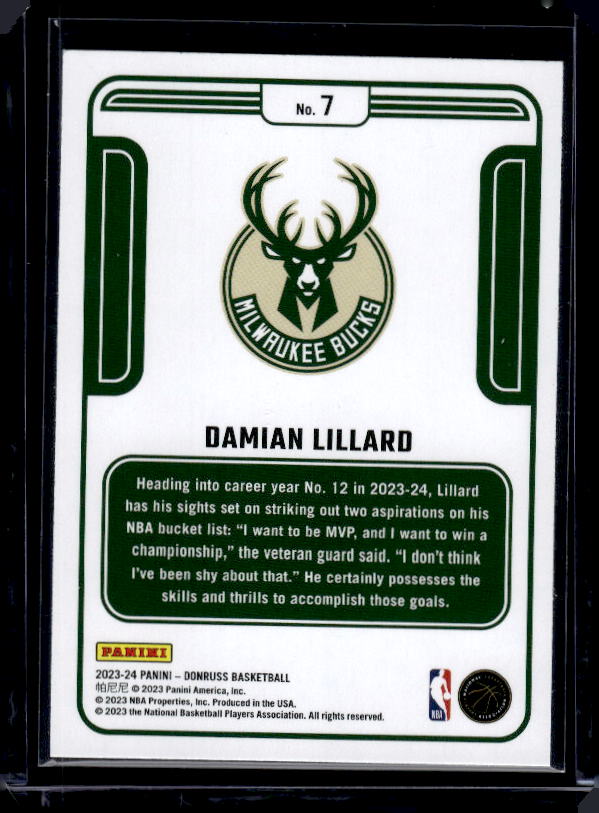 2023-24 Donruss #7 Damian Lillard Complete Players