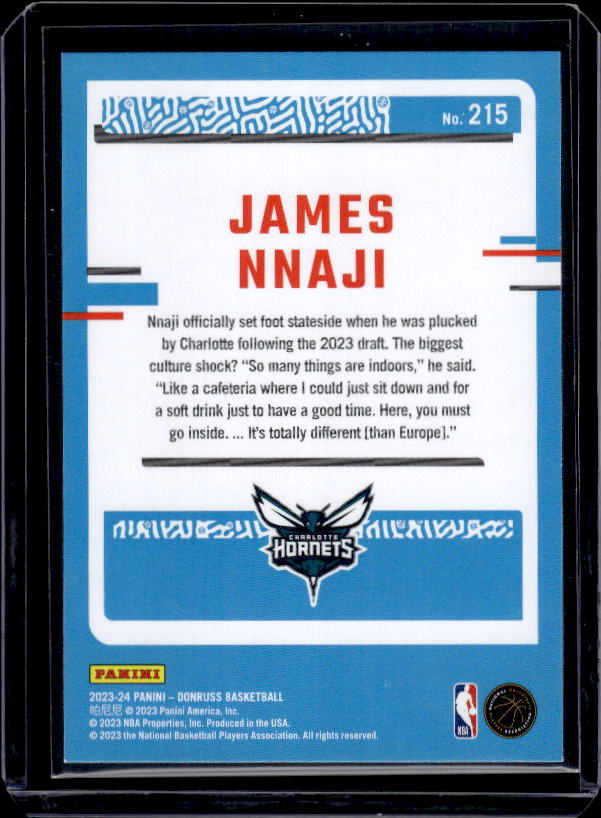 2023-24 Donruss #215 James Nnaji