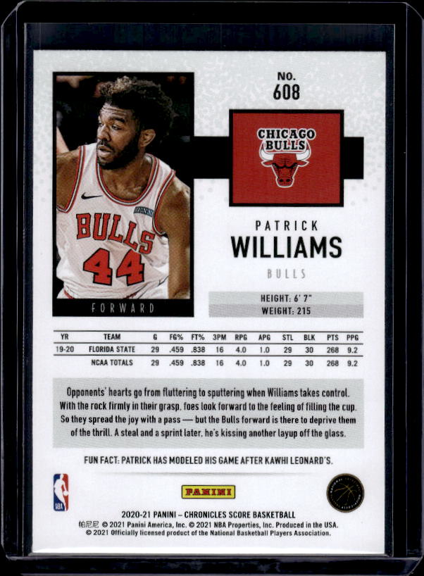 2020-21 Panini Chronicles #608 Patrick Williams