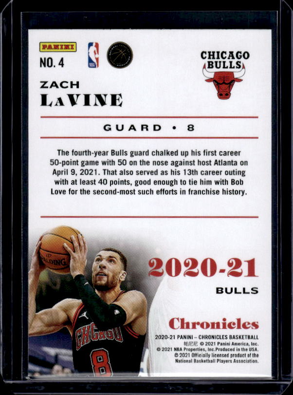 2020-21 Panini Chronicles #4 Zach LaVine