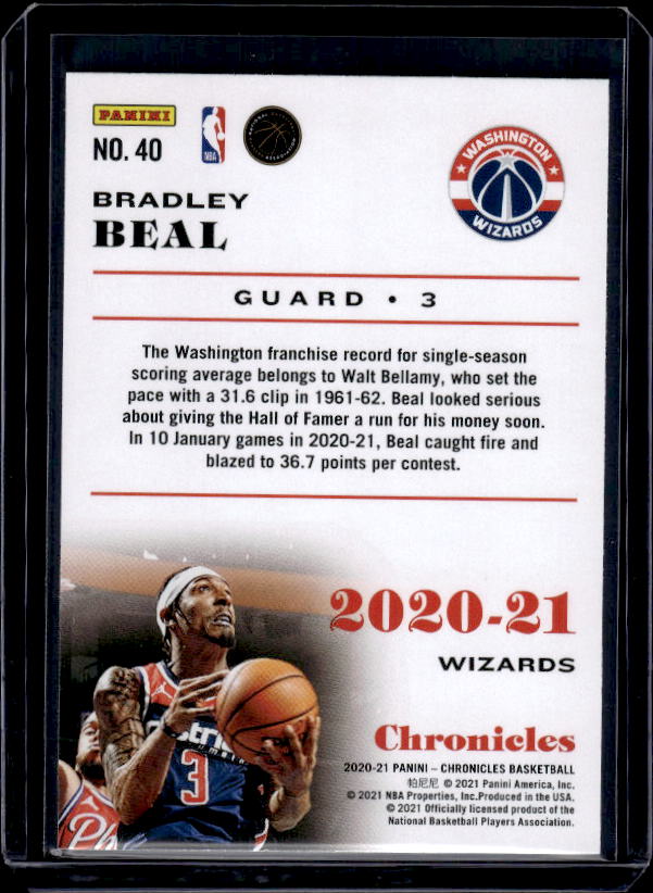 2020-21 Panini Chronicles #40 Bradley Beal