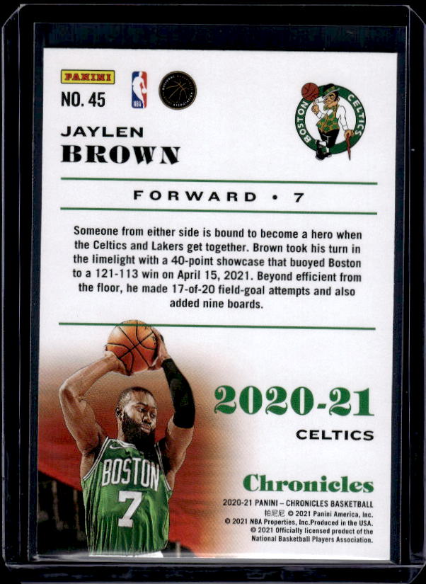 2020-21 Panini Chronicles #45 Jaylen Brown