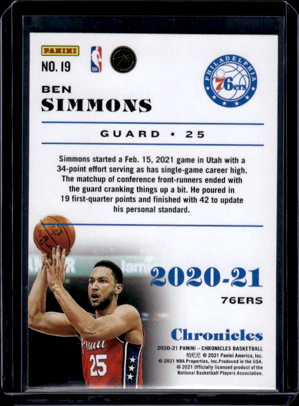 2020-21 Panini Chronicles #19 Ben Simmons