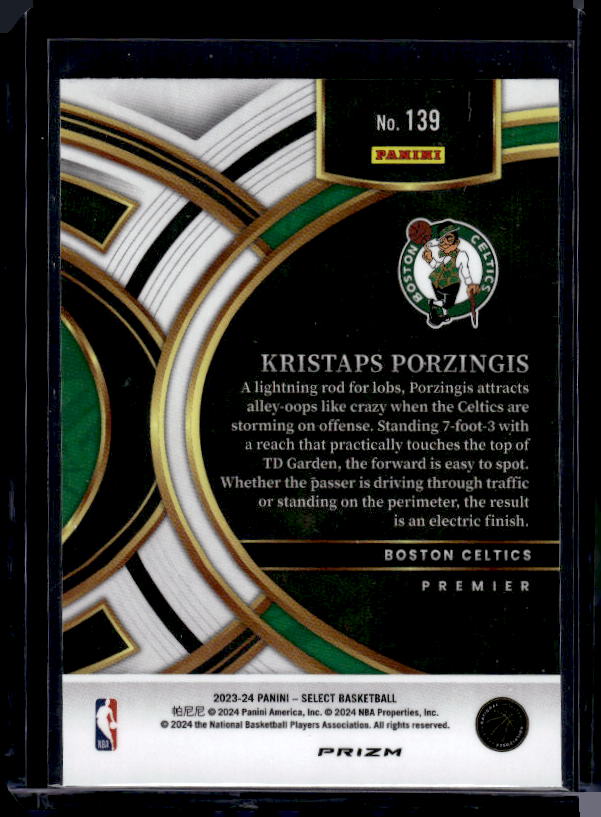 2023-24 Panini Select #139 Kristaps Porzingis Blue Prizms