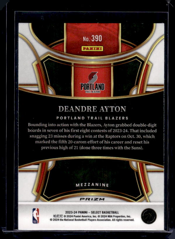 2023-24 Panini Select #390 Deandre Ayton Tectonic Prizms