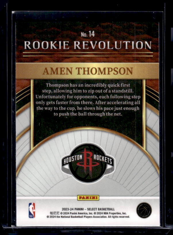2023-24 Panini Select #14 Amen Thompson Rookie Revolution
