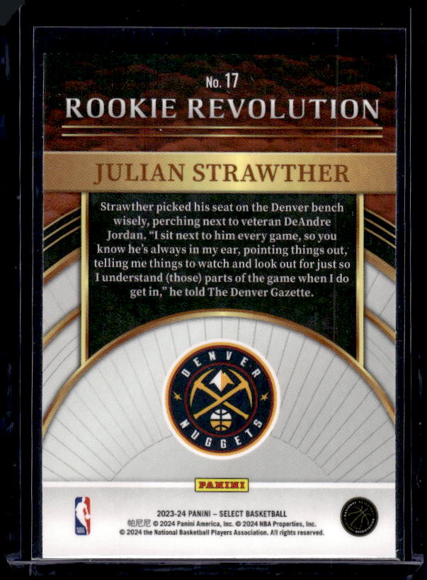 2023-24 Panini Select #17 Julian Strawther Rookie Revolution