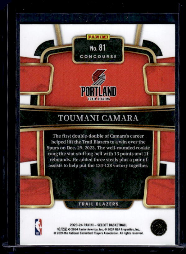 2023-24 Panini Select #81 Toumani Camara