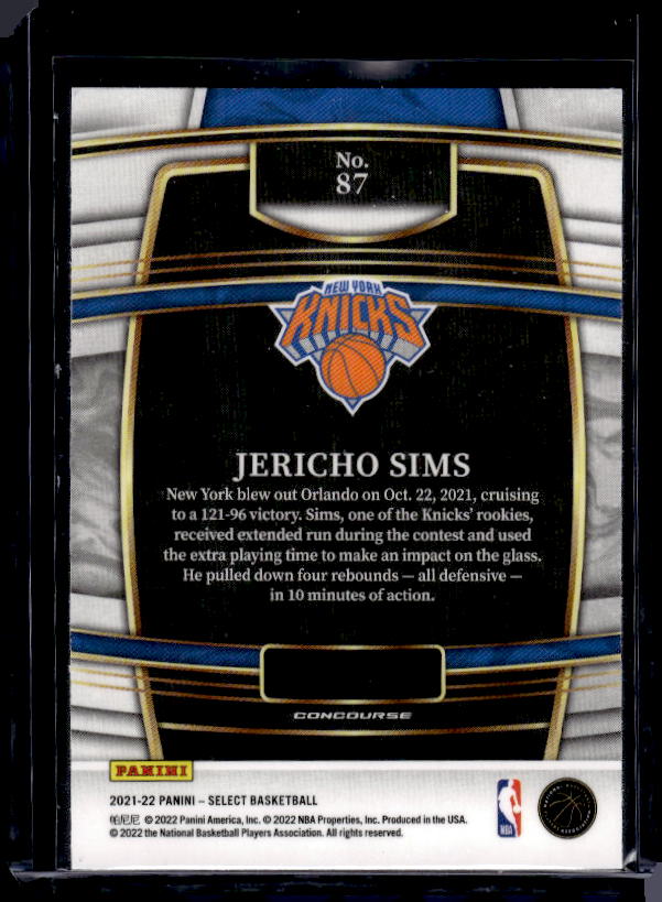 2021-22 Panini Select #87 Jericho Sims