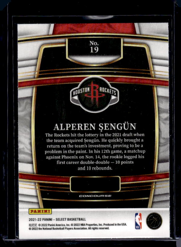 2021-22 Panini Select #19 Alperen Sengun Blue (Retail Base)