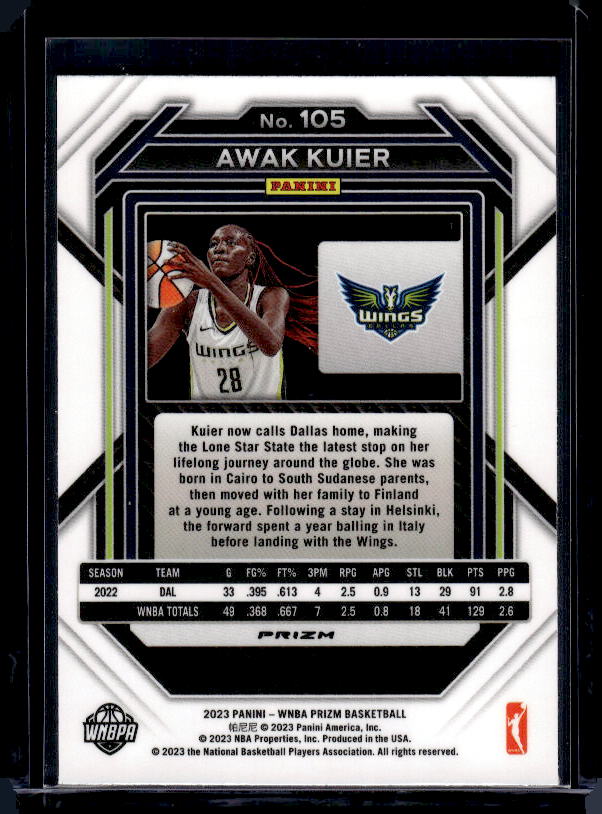 2023 Panini Prizm WNBA #105 Awak Kuier Ice